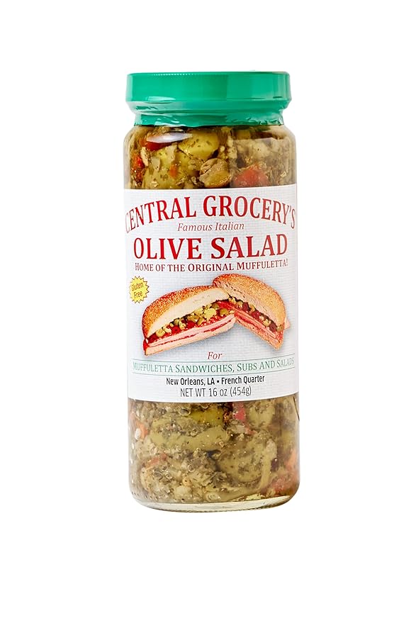 Central Grocery Olive Salad - 16 oz (Pack of 1) Perfect for Muffulettas, Sandwiches, Pizza