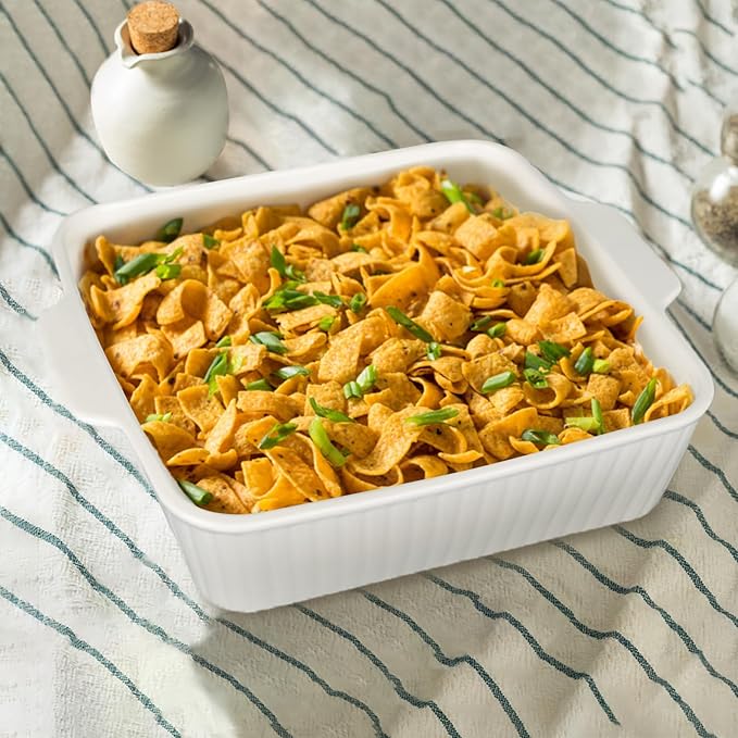 Casserole Dishes for Oven, 10'' Square Casserole Baking Dish, 2 Pack Ceramic Baking Dishes