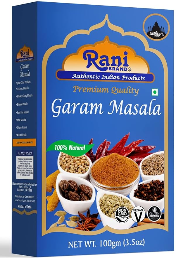Rani Garam Masala Indian 11-Spice Blend 3.5oz (100g) Box Spice ~ All Natural, Salt-Free | Vegan |