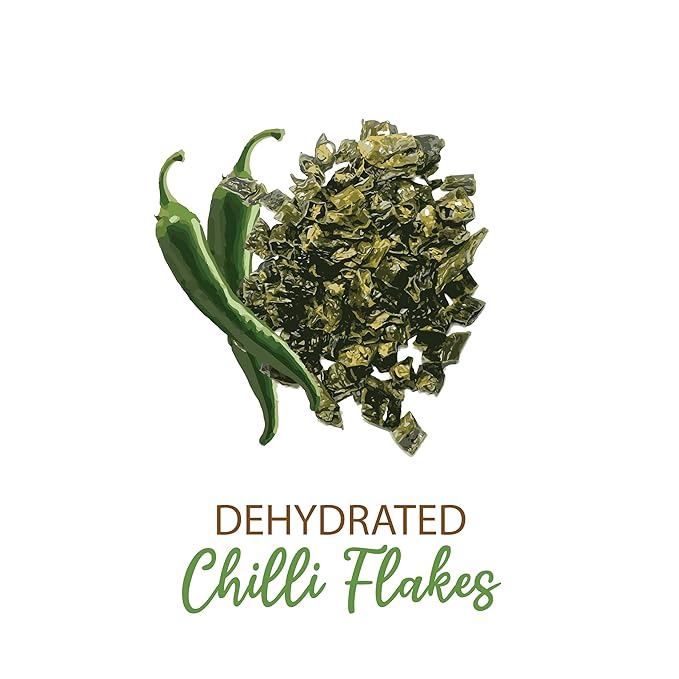 SHROOTS Dehydrated Green Chilli Flakes Pure Vegetarian Gluten-Free No Added Salt Easy Cooking