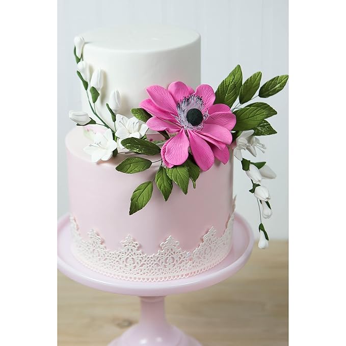 Global Sugar Art Double Anemone Sugar Cake Flowers Pink, 3 Count by Chef Alan Tetreault