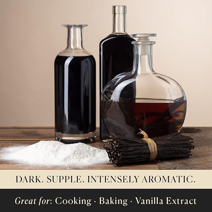 50 Organic Madagascar Whole Vanilla Beans, Grade A Vanilla Pods, Premium Vanilla Beans for Making