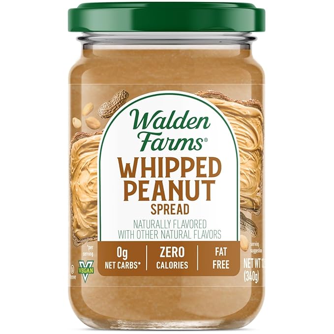 Walden Farms Whipped Peanut Spread – Zero Calorie, Low Carb, Keto-Friendly, Vegan, Sugar-Free