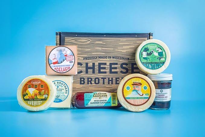Cheese Bros. Charcuterie Gift Box | Fresh from Wisconsin | Includes Dill Havarti, Fratello, Smoked