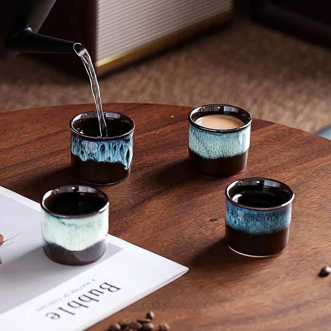 Tea Cups Set of 6 (magic blue exterior)