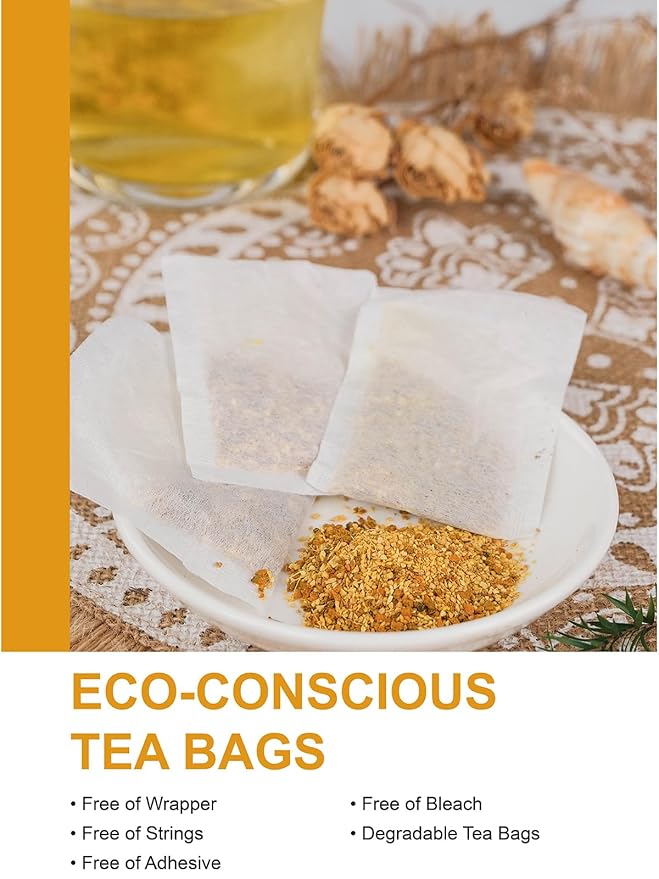 TeeLux Turmeric Ginger Tea Bags, Pure Natural Turmeric Ginger Herbal Tea, Spicy & Smooth Flavor