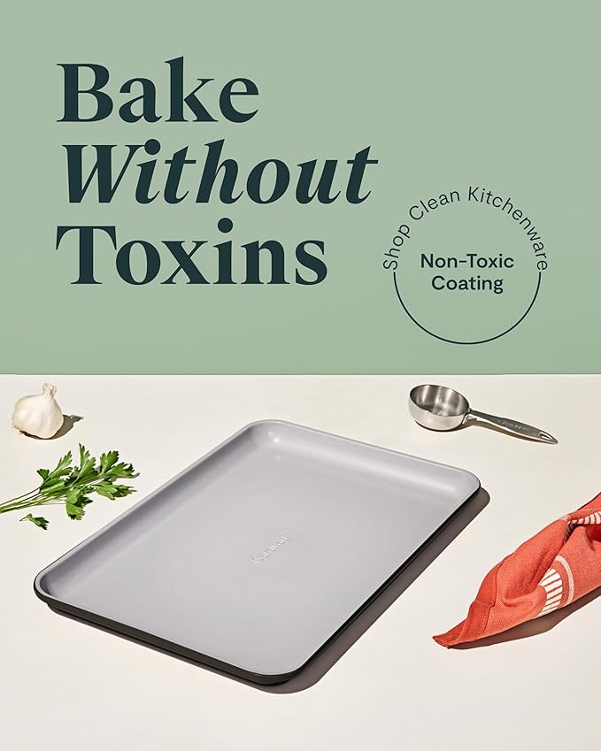 Caraway Non-Stick Ceramic Baking Sheet - Naturally Slick Ceramic Coating - Non-Toxic, PTFE & PFOA