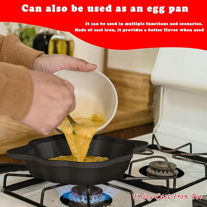 Cast Iron Saucepan & Chocolate Melting Pot, Small Sauce Pan & Tart Pan with Lid and Steamer, Garlic