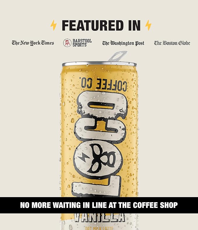 Loco Coffee Vanilla Latte 11 Ounce Can, 12 Count | Zero Sugar, 200mg Caffeine | Gluten Free and