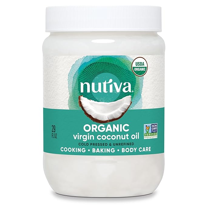 Nutiva Organic Coconut Oil, 29 Fl Oz - USDA Organic Cold Pressed Unrefined Extra Virgin Coconut for