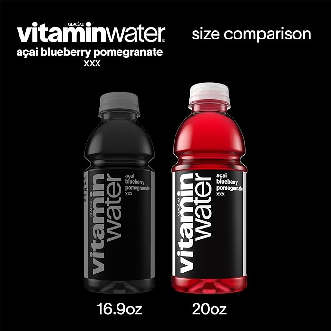 vitaminwater XXX A챌ai Blueberry Pomegranate Nutrient Enhanced Flavored Water Beverage, 20 fl oz