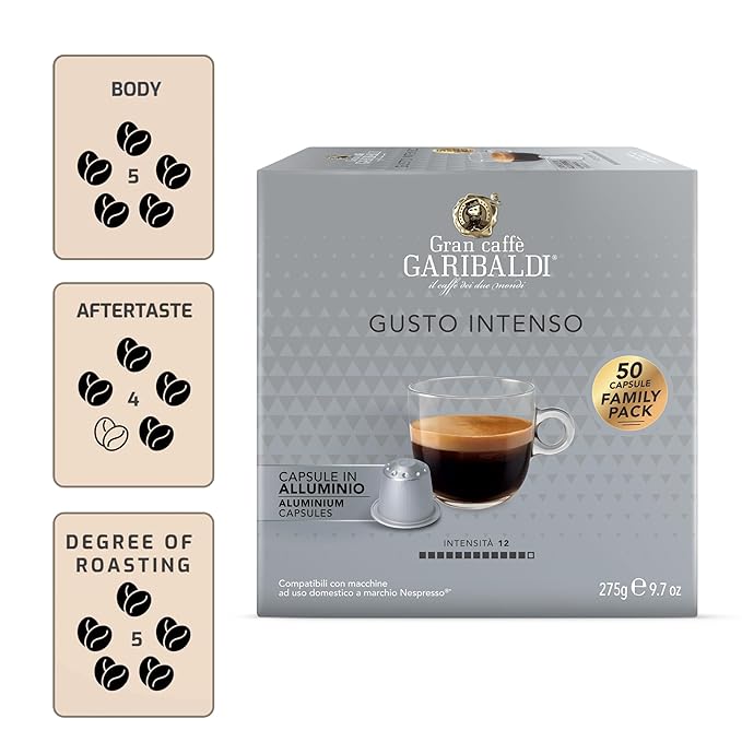 Gran Caffè Garibaldi Espresso Pods, Italian Roasted Coffee, Compatible Nespresso Original Line