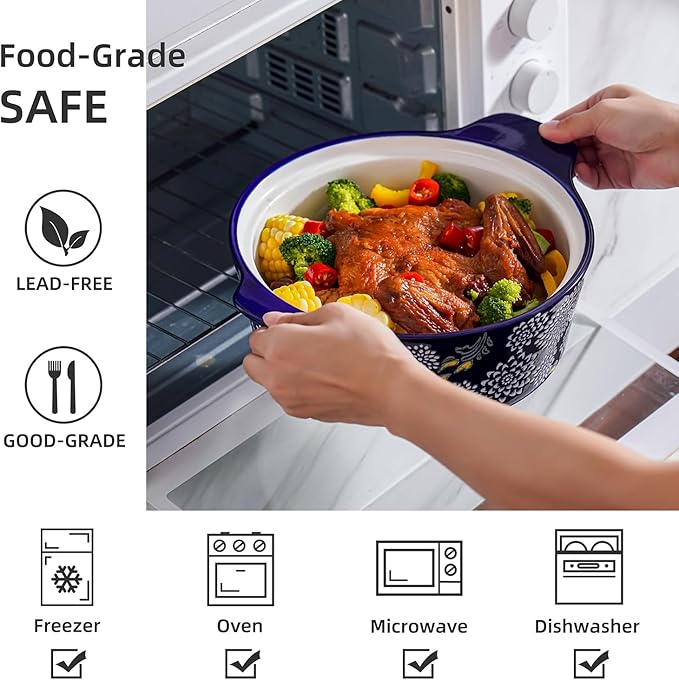 Wisenvoy Casserole Dish With Lid - Ceramic Baking Dishes For Oven