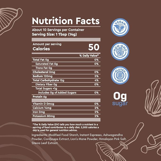 360 Nutrition Instant Mushroom Coffee with Cordyceps, Lion?™s Mane Superfood Mushrooms and