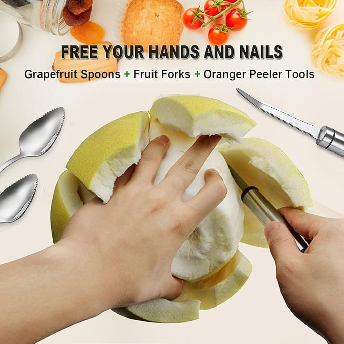 Grapefruit Spoon Serrated Edge Knife Stainless Steel Fruit Knife Grapefruit Utensils Tool Dessert