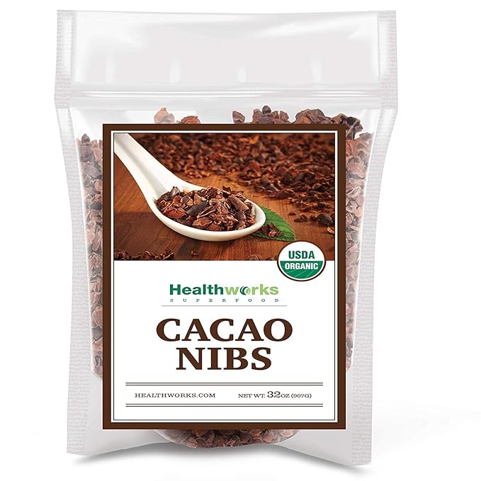Healthworks Superfoods Cacao Nibs Organic - 32 Oz / 2 Lbs - Criollo Bean - Raw Unsweetened