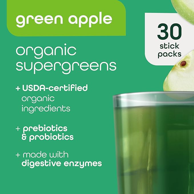 Zena Nutrition Organic Super Greens Powder, 70+ Superfoods, 0 Sugar, 3G Fiber, Spirulina