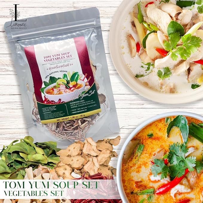 Thai Spice Mix for Tom Yum Soup, 30g, Makes 2-4 Servings, Chili, Galangal, Lemongrass, Lime Leaves