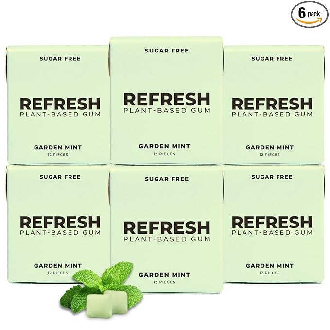 Refresh Gum, Xylitol, Natural, Sugar Free, Long Lasting, Plastic Free, Natural Flavors & Organic