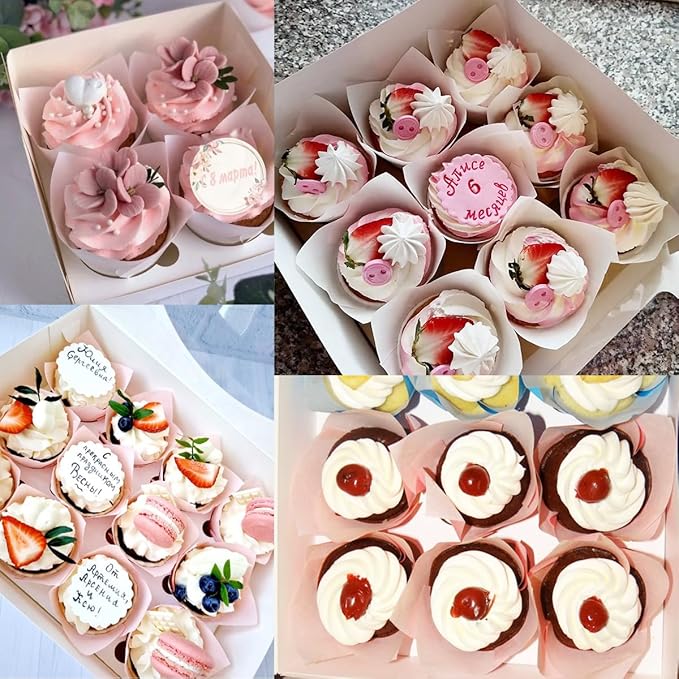 150 Pieces Tulip Cupcake Muffin Liners Paper Baking Cups Greaseproof Cupcake Wrappers for Birthday