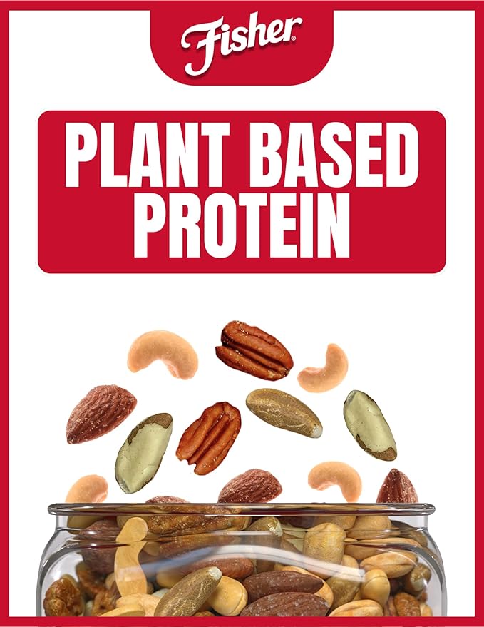 Fisher Snack Deluxe Mixed Nuts, 24 Ounces, Cashews, Almonds, Pecans, Brazil Nuts, 100% Recyclable
