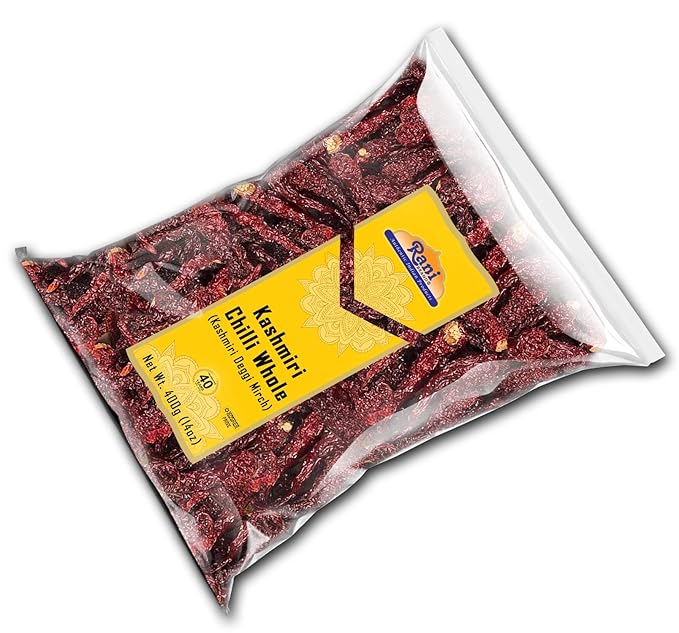 Rani Kashmiri Chilli Whole (Deggi Mirch, Low Heat) 14oz (400g) ~ Natural | Salt-Free | Vegan | No