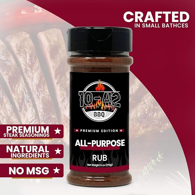 10-42 All-Purpose BBQ Rub Seasoning NO MSG, 0 Calorie | Premium Edition, All Natural Dry Meat Rubs