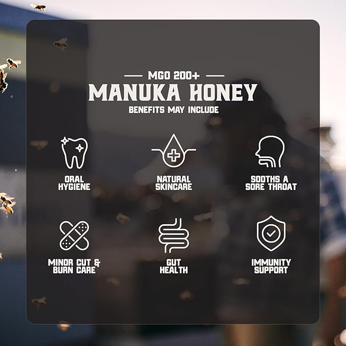 Gold Fern Honey - Raw New Zealand Manuka Honey | 8.8oz MGO 200+ | Pure, Natural, Unpasteurized, and
