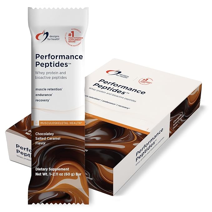 Designs for Health Performance Peptides Bar - Whey Protein Bars Promoting Aging Wellness, Muscle