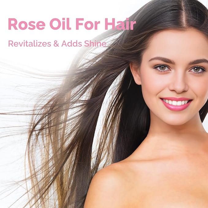 Rose Essential Oil 4 Oz, 100% Pure Natural Rose Oil for Diffuser, Skin, Hair, Body, Face Care