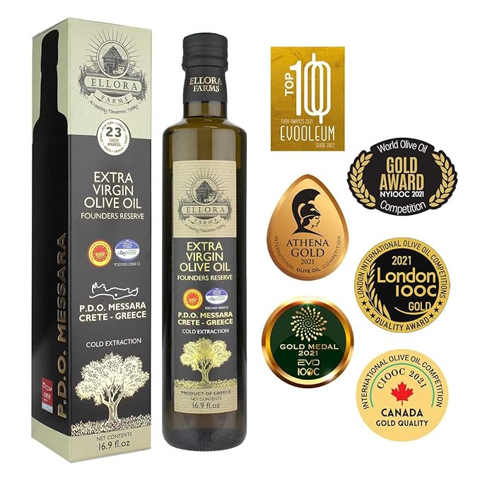 Ellora Farms, Greek Extra Virgin Olive Oil, Single Estate PDO Messara, Greece, Non GMO