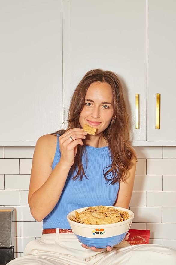 Unbothered Foods Cheddar & Chive Sourdough Crackers - Gut-Friendly & Easy to Digest, Non-GMO, No