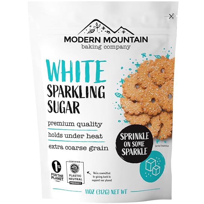 Sparkling Sugar (11oz) White Sparkling Sugar Crystals for Baking, Sanding Sugar, Extra Coarse