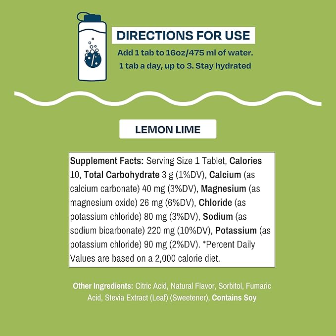 Drinklits Lemon Lime Electrolyte Tablets for Hydration | Great Taste - 0g Sugar - Essential
