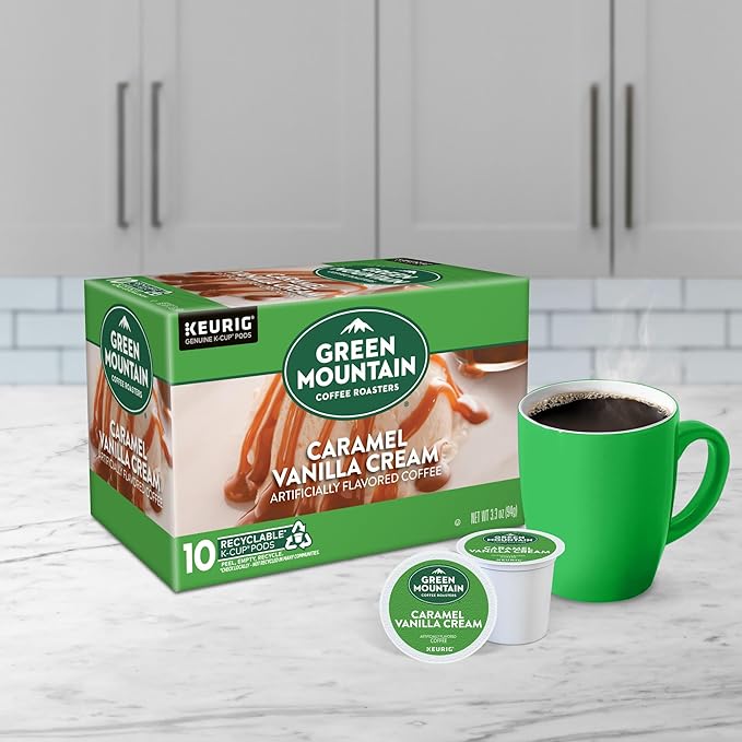 Green Mountain Coffee Roasters Caramel Vanilla Cream, Keurig Single Serve K-Cup Pods, Light Roast