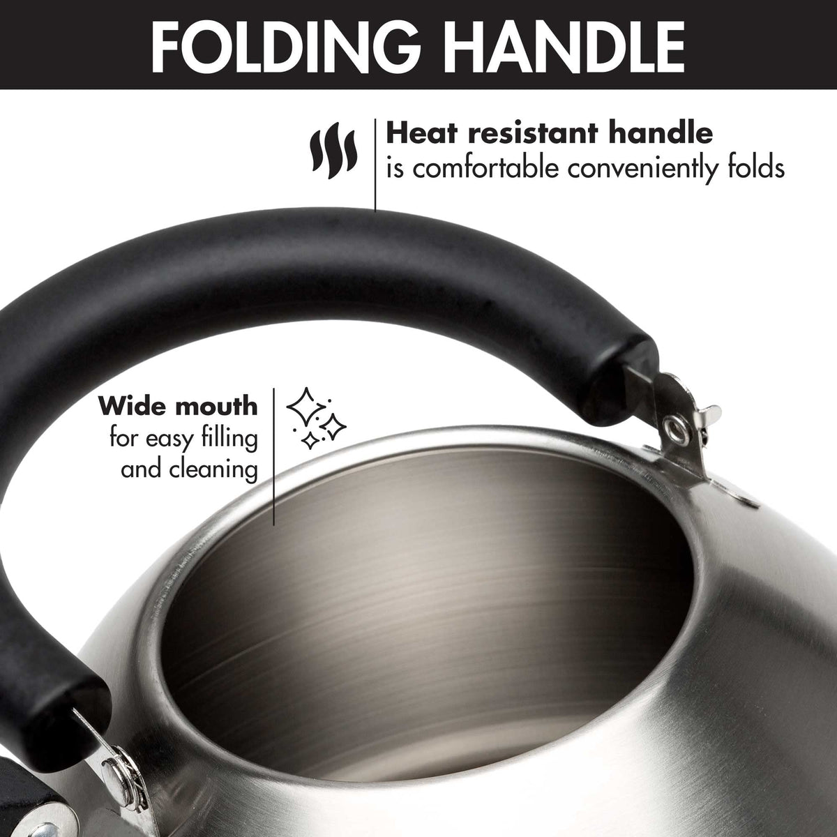 Primula Stewart Whistling Tea Kettle for Stovetop, Stainless Steel Stove Top Kettle with Fast Boil