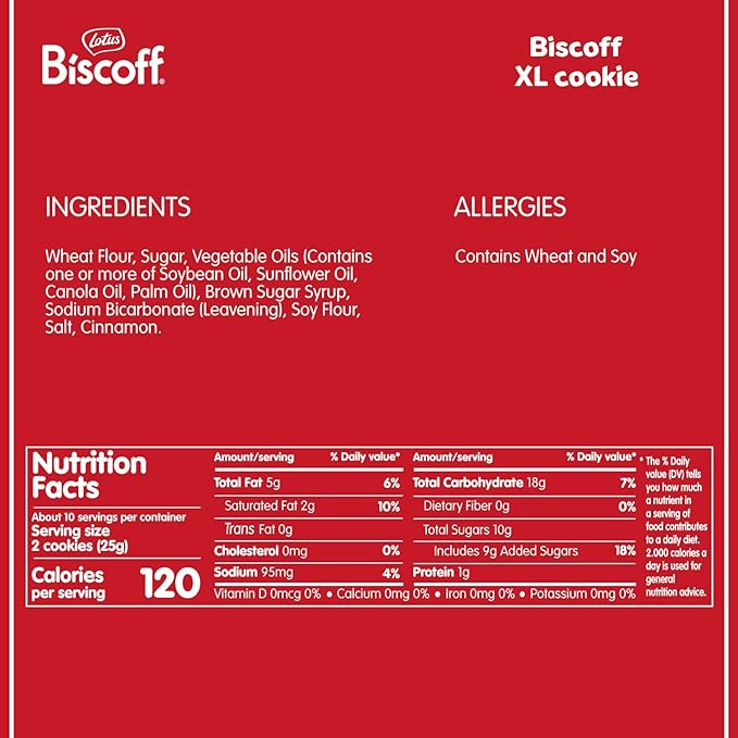 Lotus Biscoff Cookies, Caramelized Biscuit Cookie Snack, Dispenser Box (20 sleeves of 2 extra large