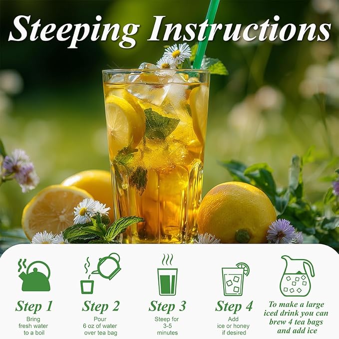 WT WEETEE Green Tea with Lemon, 100 Count Lemon Green Tea Bags, Flavored Green Leaves with