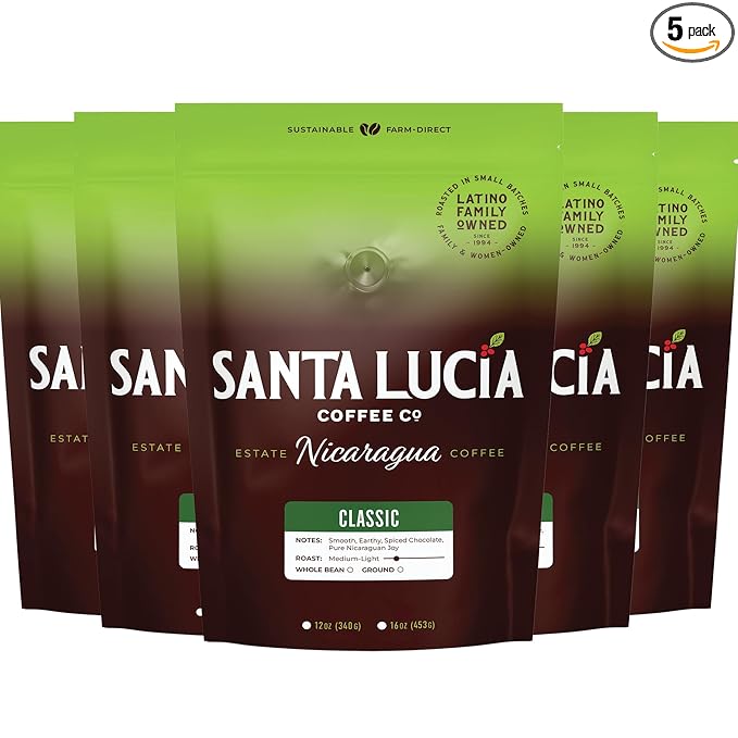 Santa Lucia Coffee - Grand Reserve Classic Medium Roast Nicaraguan Coffee - Medium Roast - 91 Point