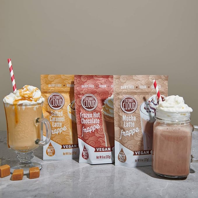 Coconut Cloud Frozen Hot Chocolate | Blended Instant Frappe Iced Cocoa | Add Nut Milk, Ice & Enjoy
