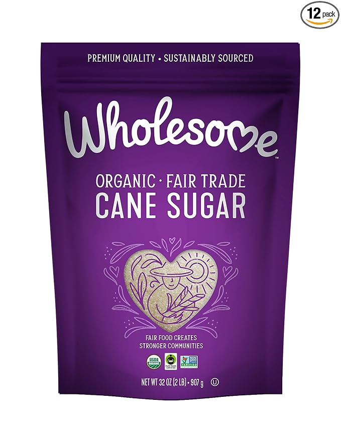 Wholesome Sweeteners 32-Ounce Organic Cane Sugar, Fair Trade, Non GMO, Gluten Free, Pure & Vegan