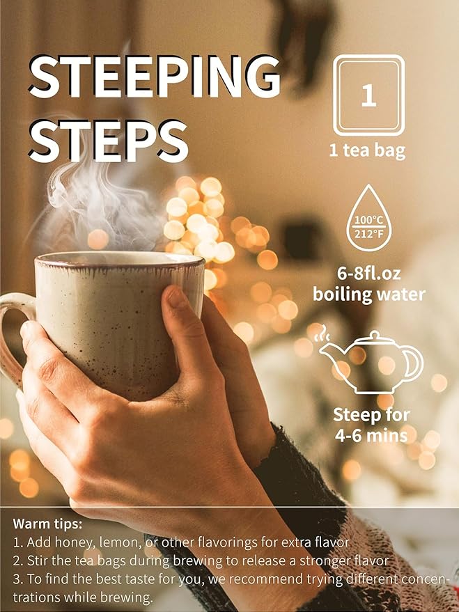 TeeLux Peppermint Tea Bags, Natural Peppermint Herbal Tea, Refreshing & Soothing Mint Tea, Caffeine