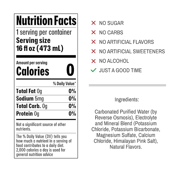 Not Beer American Sparkling Water, Black Cherry, 99.9% Pure, Mineral & Electrolyte Blend