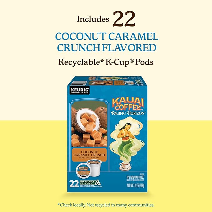 Kauai Coffee K-Cup Pods for Keurig Brewers – Arabica Coffee, 10% Hawaiian – Medium Roast, Nutty