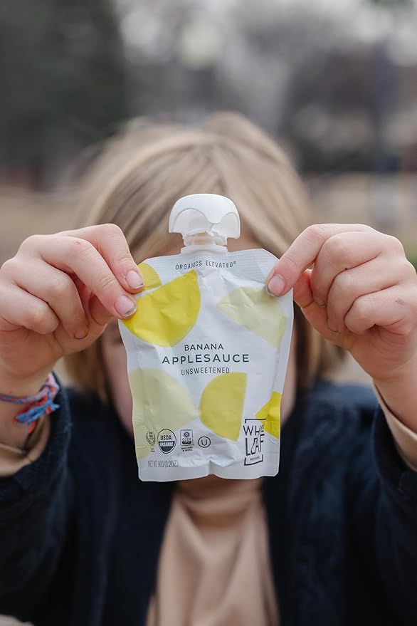 White Leaf Provisions Organic Banana Applesauce ??Regeneratively Farmed, No Added Sugar, Kosher