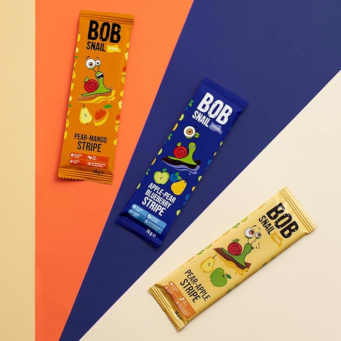 BOB SNAIL Healthy Organic Fruit Snacks for Kids and Adults ??30 Organic Fruit Leather Snacks with