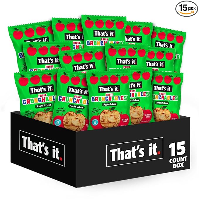 That's it. Fruit Crunchables (15 Pack) Apple Crisps healthy snacks for kids, Plant-Based, Non-GMO