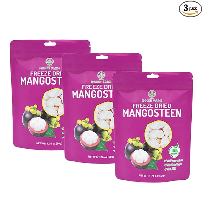 NOKKI FARM Freeze Dried Mangosteen - Healthy & Exotic Tropical Fruit Snacks, No Added Sugar or
