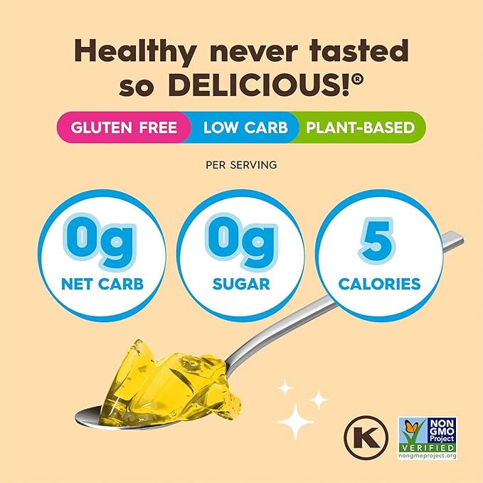 Simply Desserts Sugar-Free Peach Jel, 6-Pack - Vegan Dessert, Keto Snacks, Diabetic Friendly &