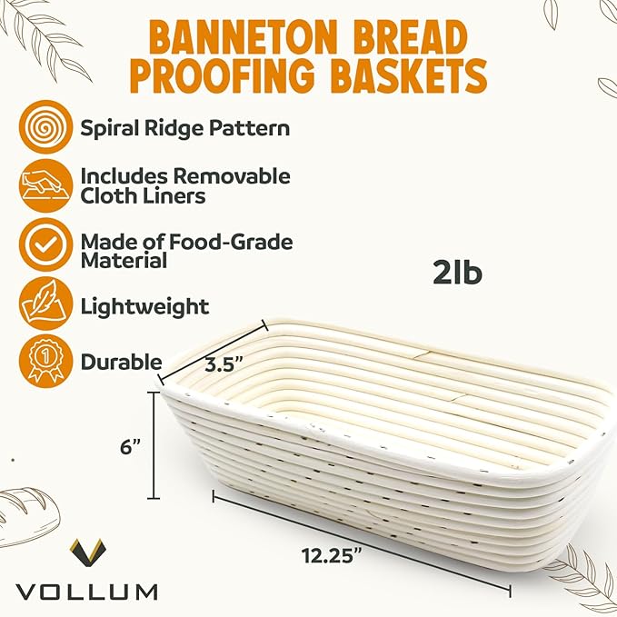 Banneton Bread Proofing Basket Sourdough Proofing Basket for Beginners & Professional Bakers